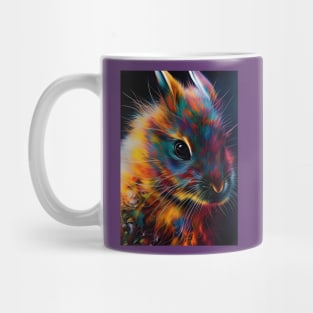 Colorful Year of the Rabbit 01 - Chinese Lunar Year Zodiac Sign or Easter Bunny Digital AI Art Mug